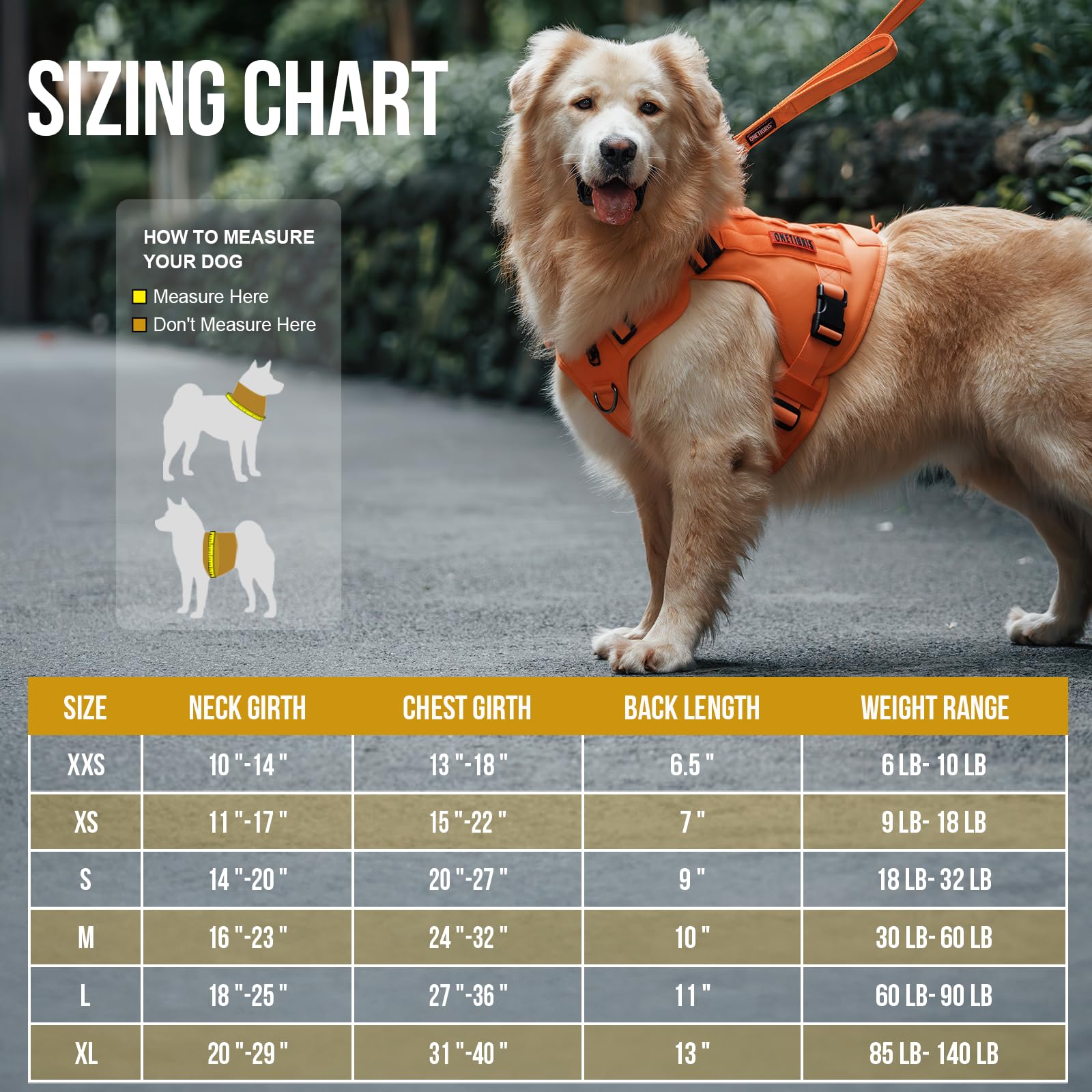 OneTigris Tactical Dog Harness Vest,No-Pull Service Dog Vest with Hook