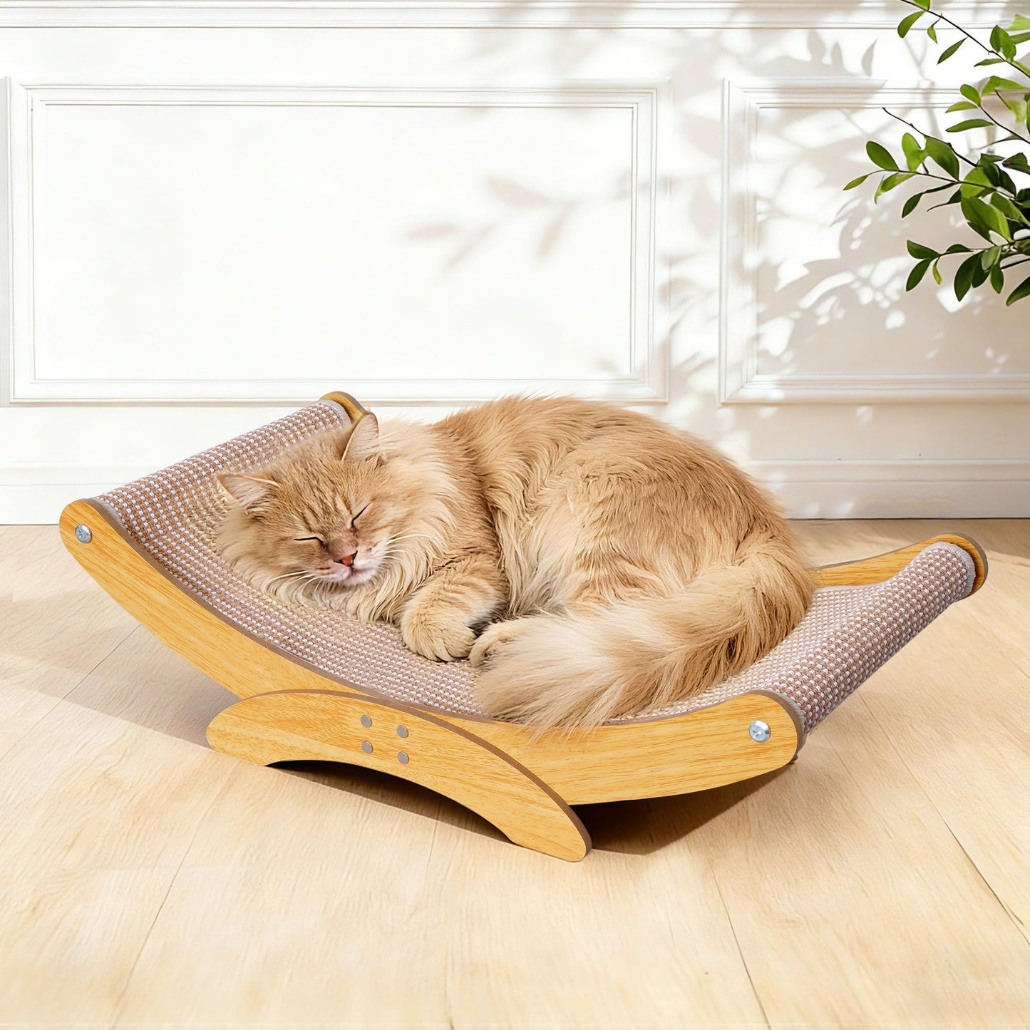 AROPEME Cat Scratcher Bed for Indoor Cats 23.6" Large Natural Pad