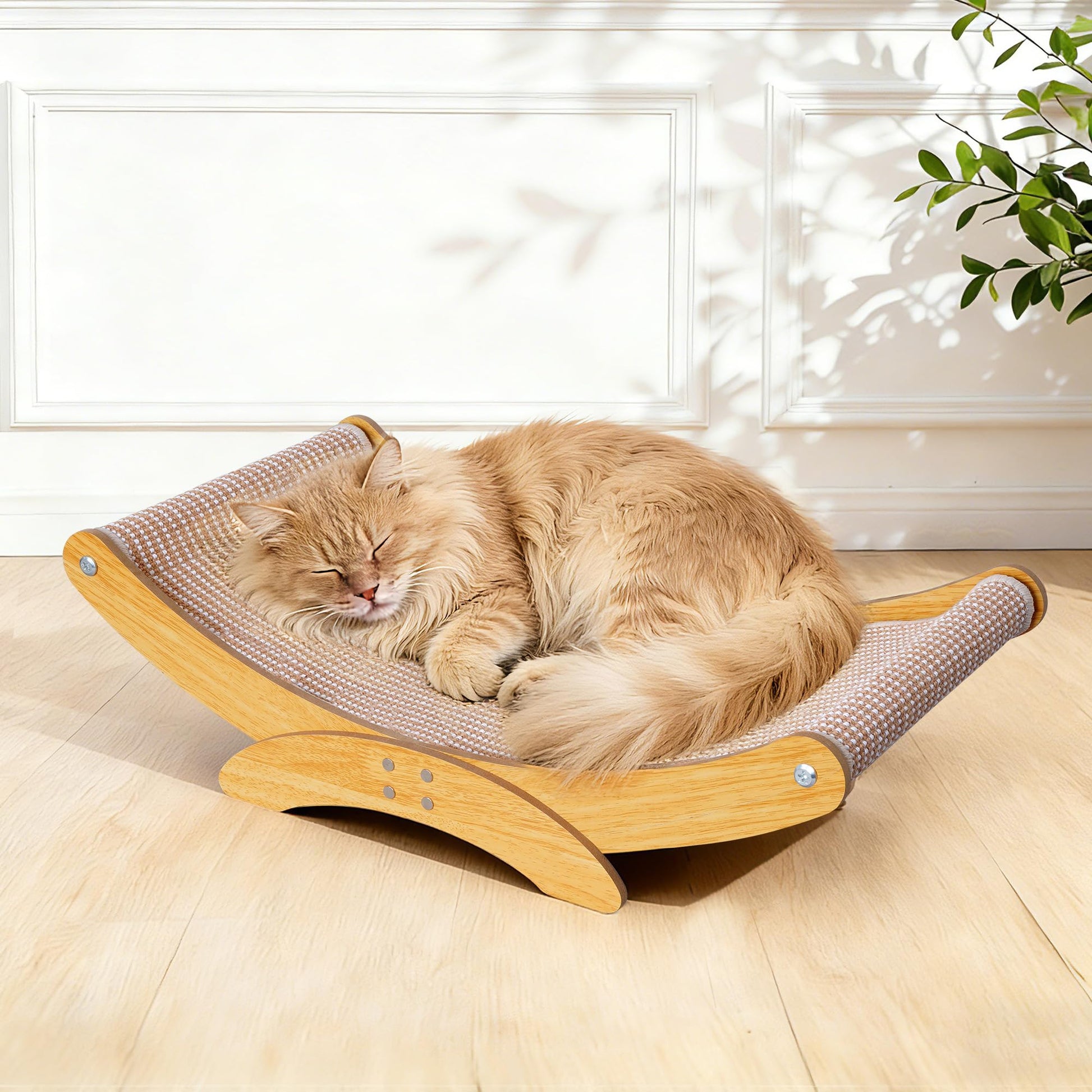 AROPEME Cat Scratcher Bed for Indoor Cats 23.6" Large Natural Pad