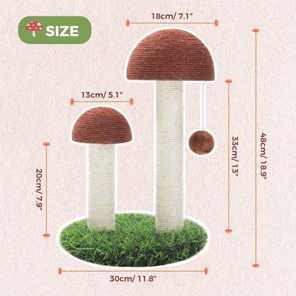 PETEPELA Cat Scratching Post, Mushroom Tall Cat Scratcher Scratcher