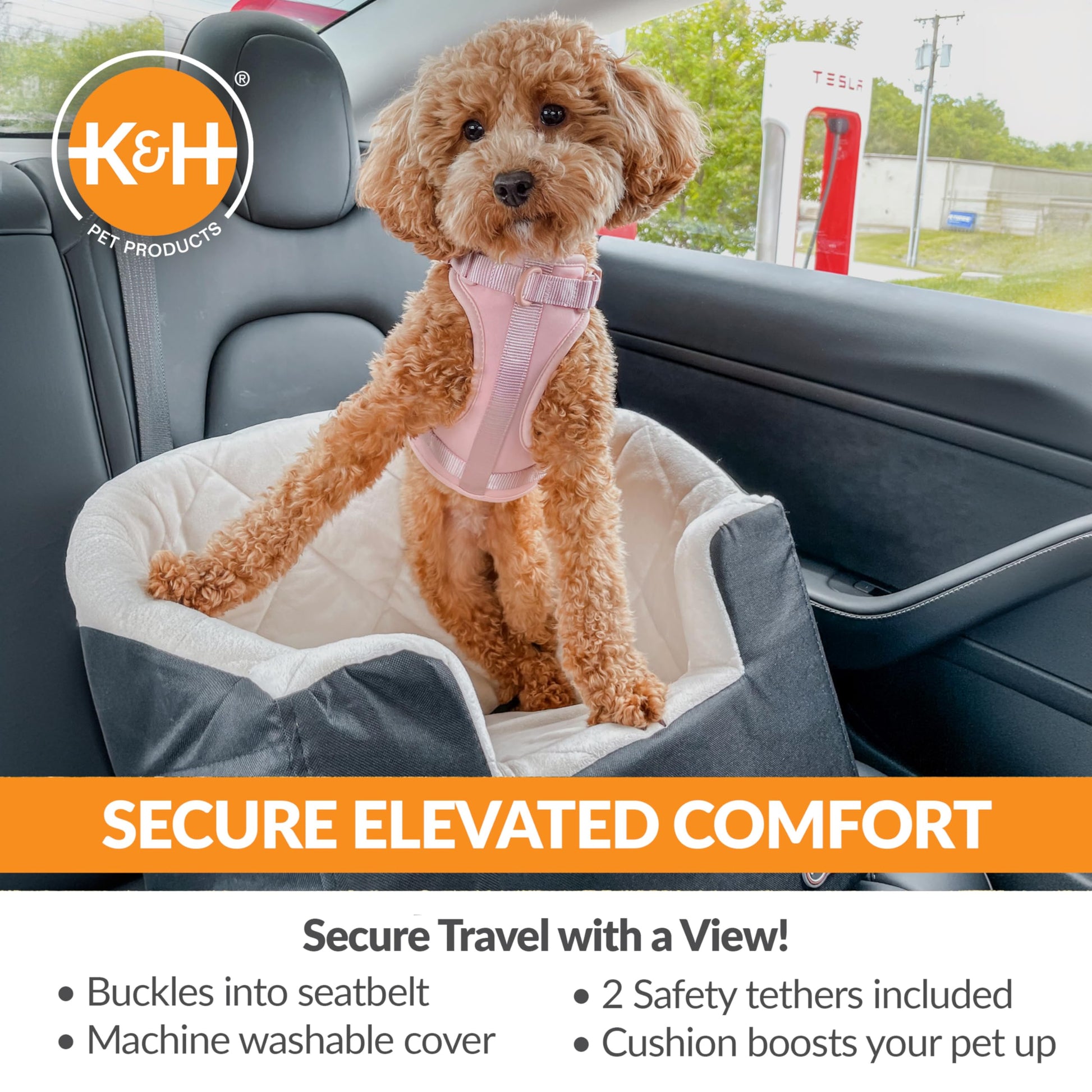 K&H Pet Products Bucket Booster Dog Car Seat for Small Dogs, Seat Seat