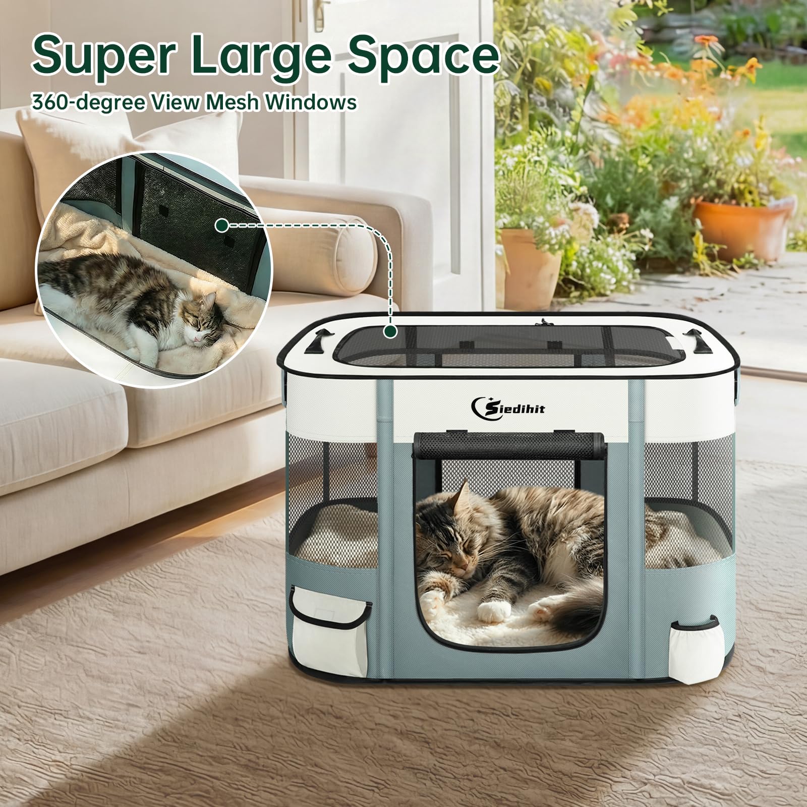 Dog Playpen,Cat Pet Puppy Pen,Portable Playpens for Dogs Indoor Crate