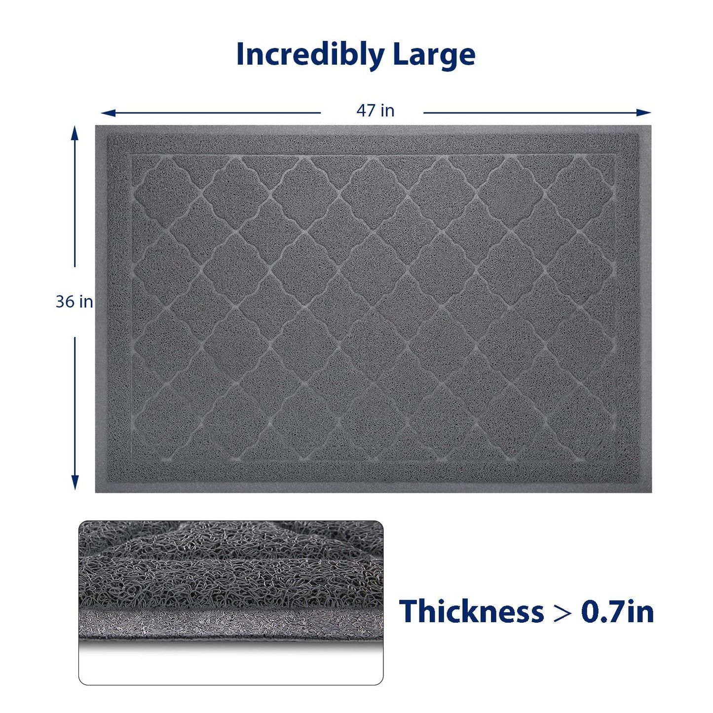 WePet Cat Litter Box Mat, Kitty PVC Pad, Durable Trapping Rug Mat
