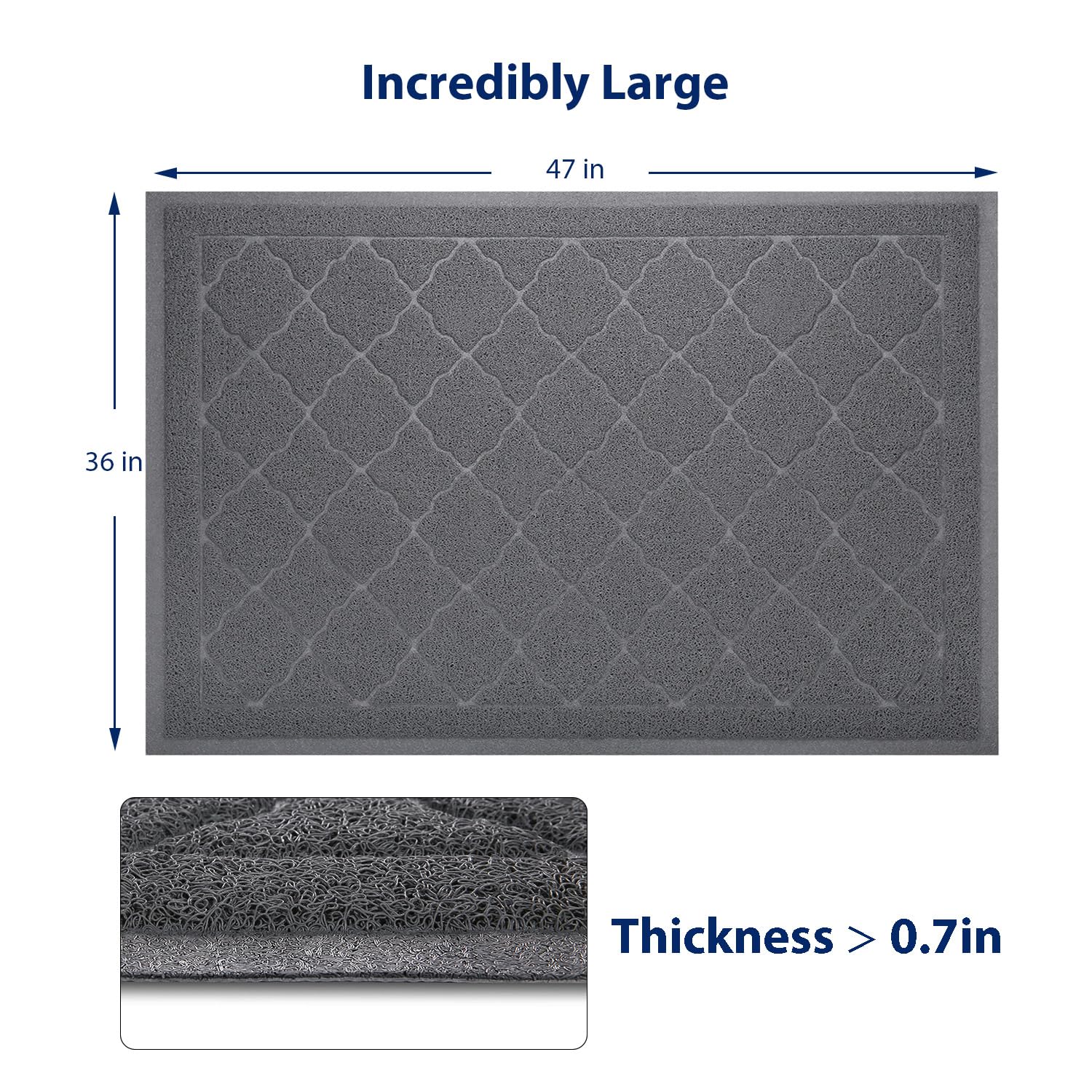 WePet Cat Litter Box Mat, Kitty PVC Pad, Durable Trapping Rug Mat