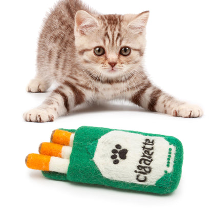 Glaciart One Wool Sushi Cat Toy Set with Catnip, Cute Cat Toy