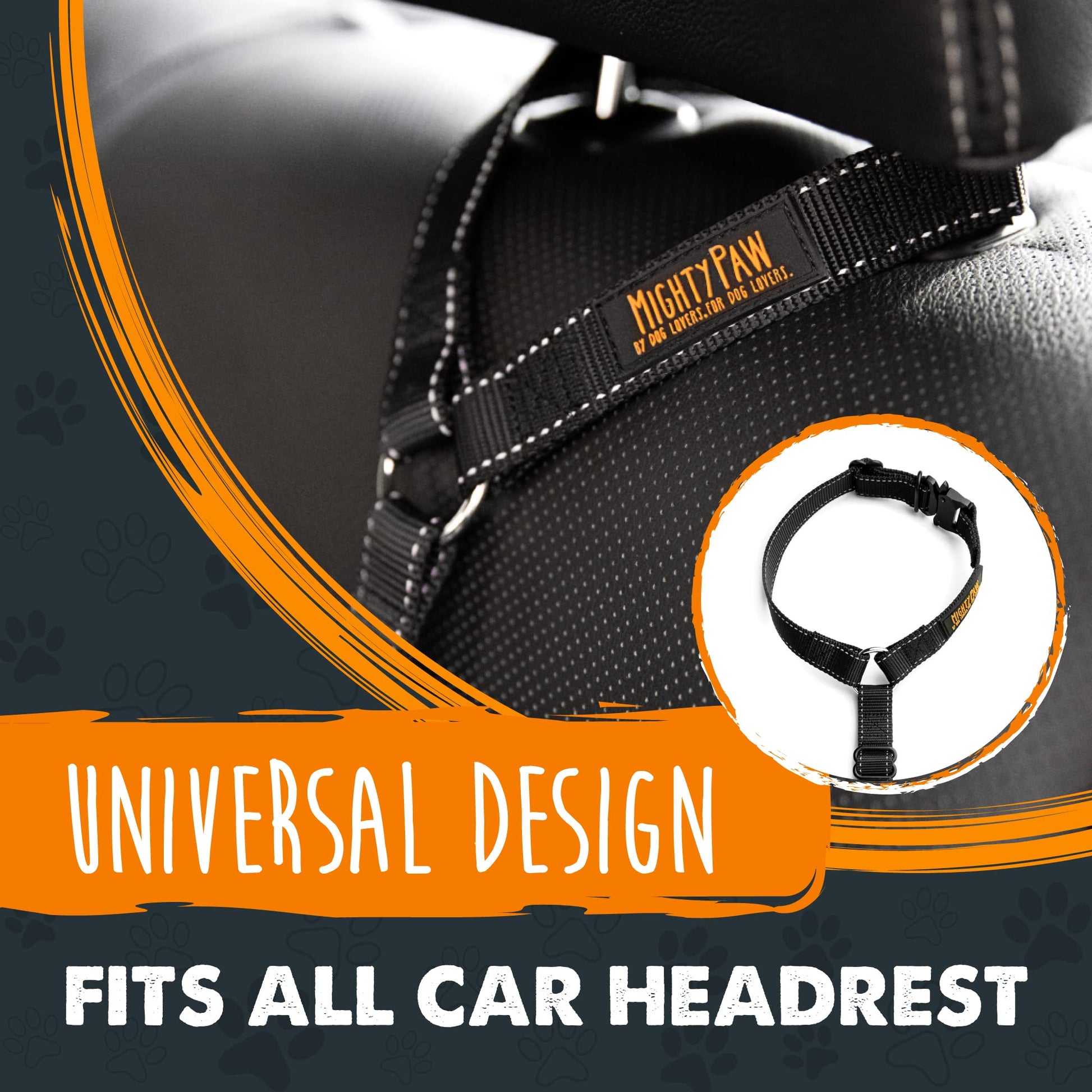 Mighty Paw Dog Seat Belt For Car Headrest Distraction Free Harness