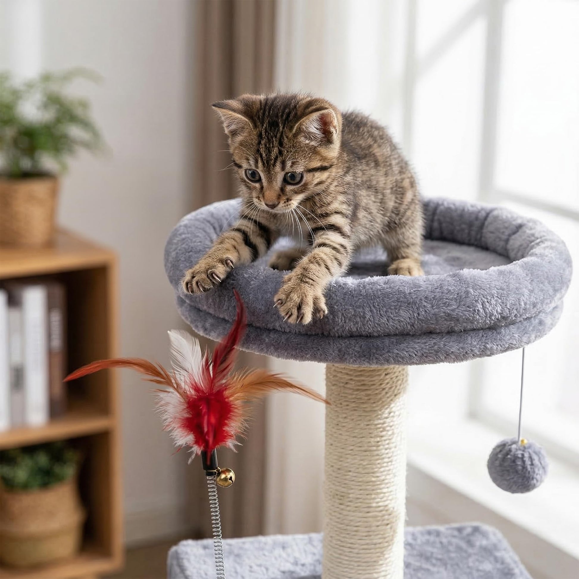 Cat Tree Tower for Indoor Cats, Cat Tree with 3 Spacious Cat Tower