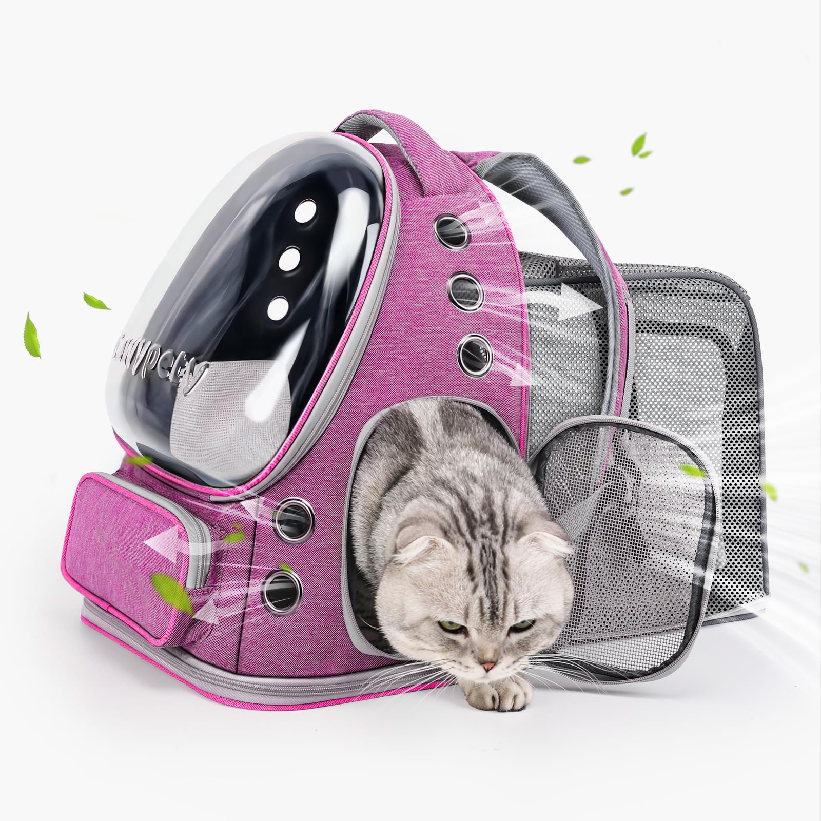 Cawypety Expandable Cat Backpack,Cat Bubble Backpack Carrier