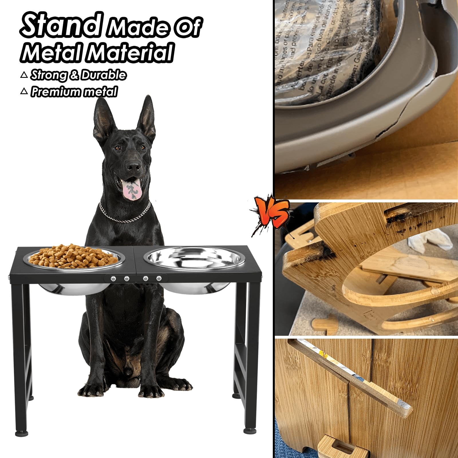 ADENGL Metal Elevated Dog Bowl for Large 𝐋𝐚𝐫𝐠𝐞 Raised Bowl Stand Mat