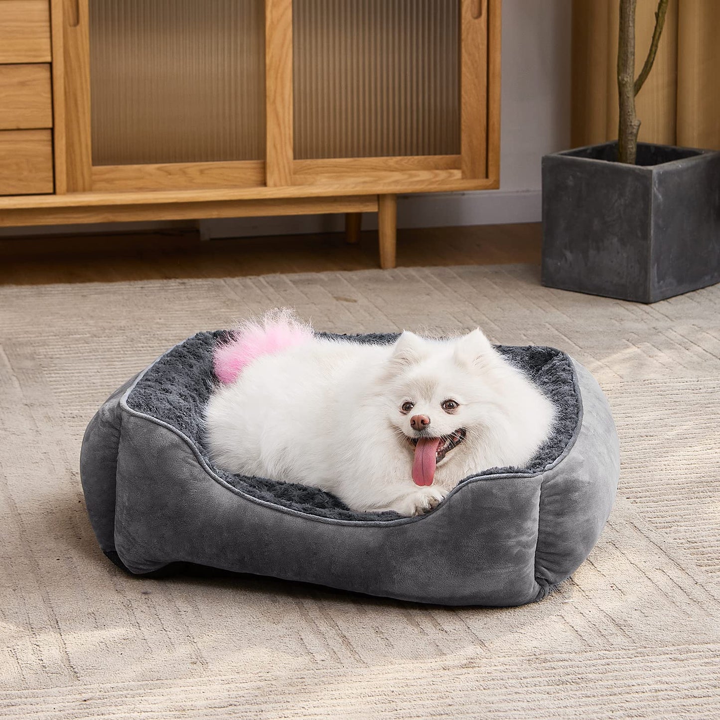 JOEJOY Rectangle Dog Bed for Large Medium Small Dogs Washable Bed