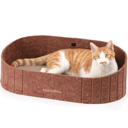 FUKUMARU Cat Scratcher, Sofa Shape Cat Scratching Bed, Reversible Bed