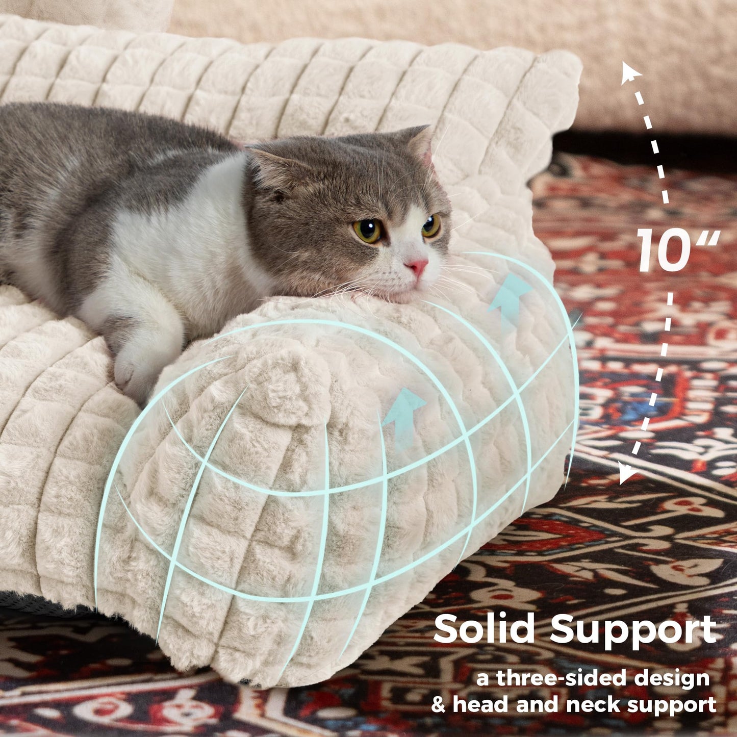 blunique Cat Beds for Indoor Cats Cute Cat Couch Bed Fluffy Pet Sofa