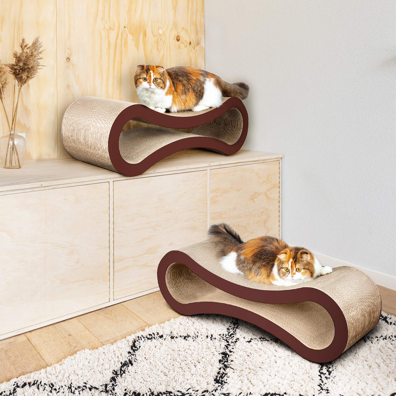 FluffyDream Cat Scratcher Cardboard, Scratching Pad House Bed House
