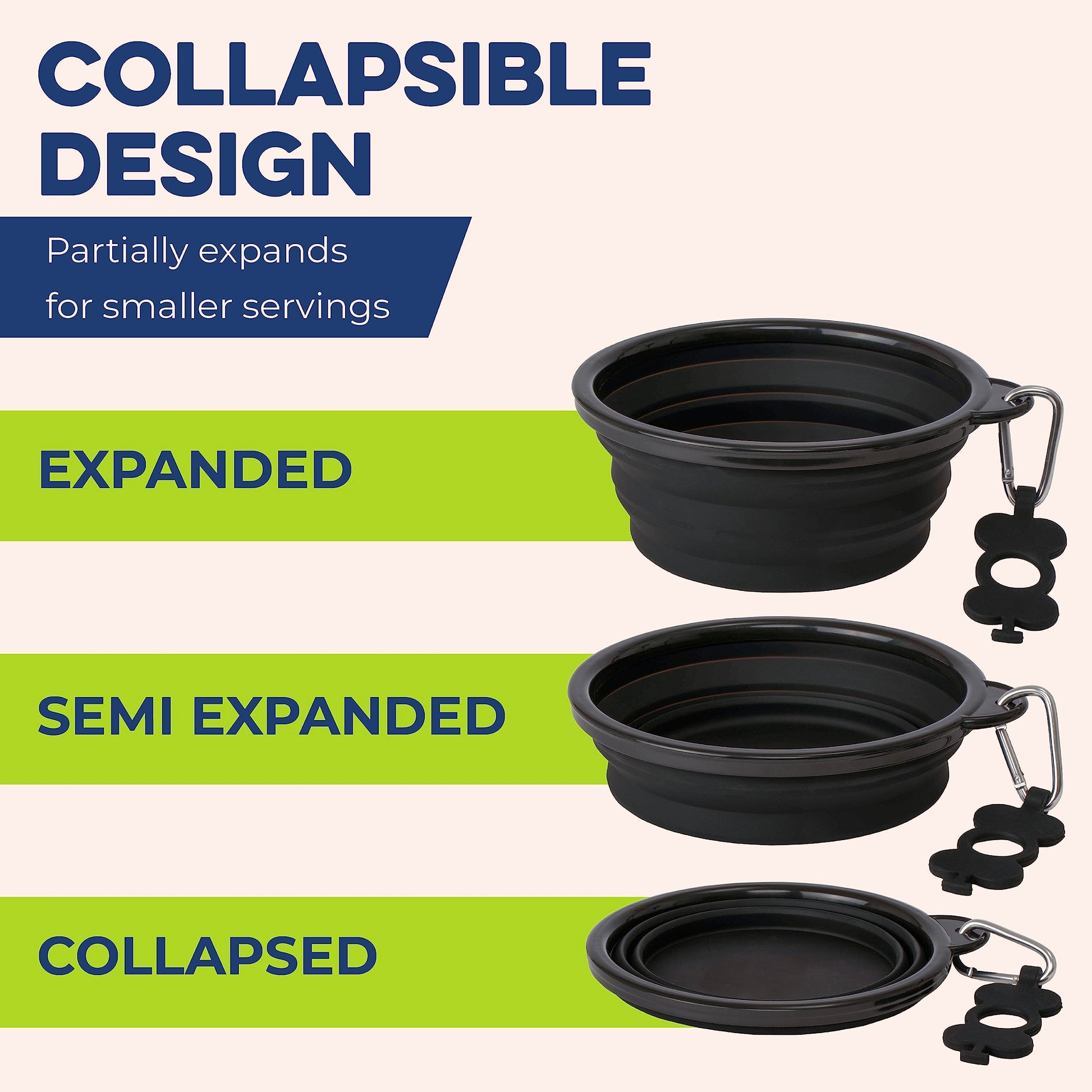 Bonza by Leash Boss Collapsible Dog Slow Feeder Bowl, Portable Bowl