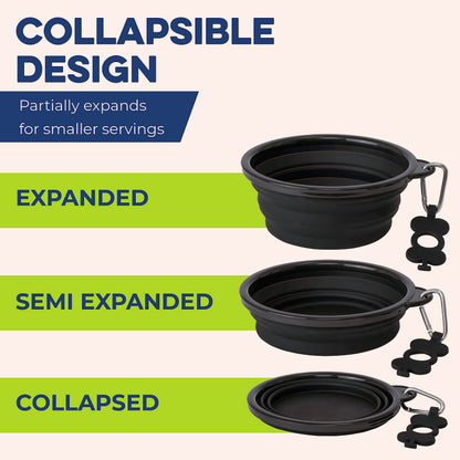 Bonza by Leash Boss Collapsible Dog Slow Feeder Bowl, Portable Bowl