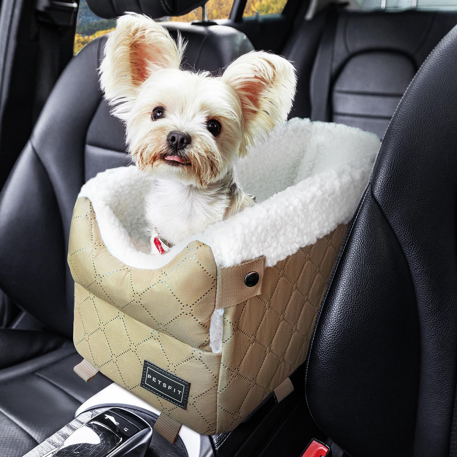 PETSFIT Dog Car Seats for Small Dogs with Safe Protection Hooks, Seat