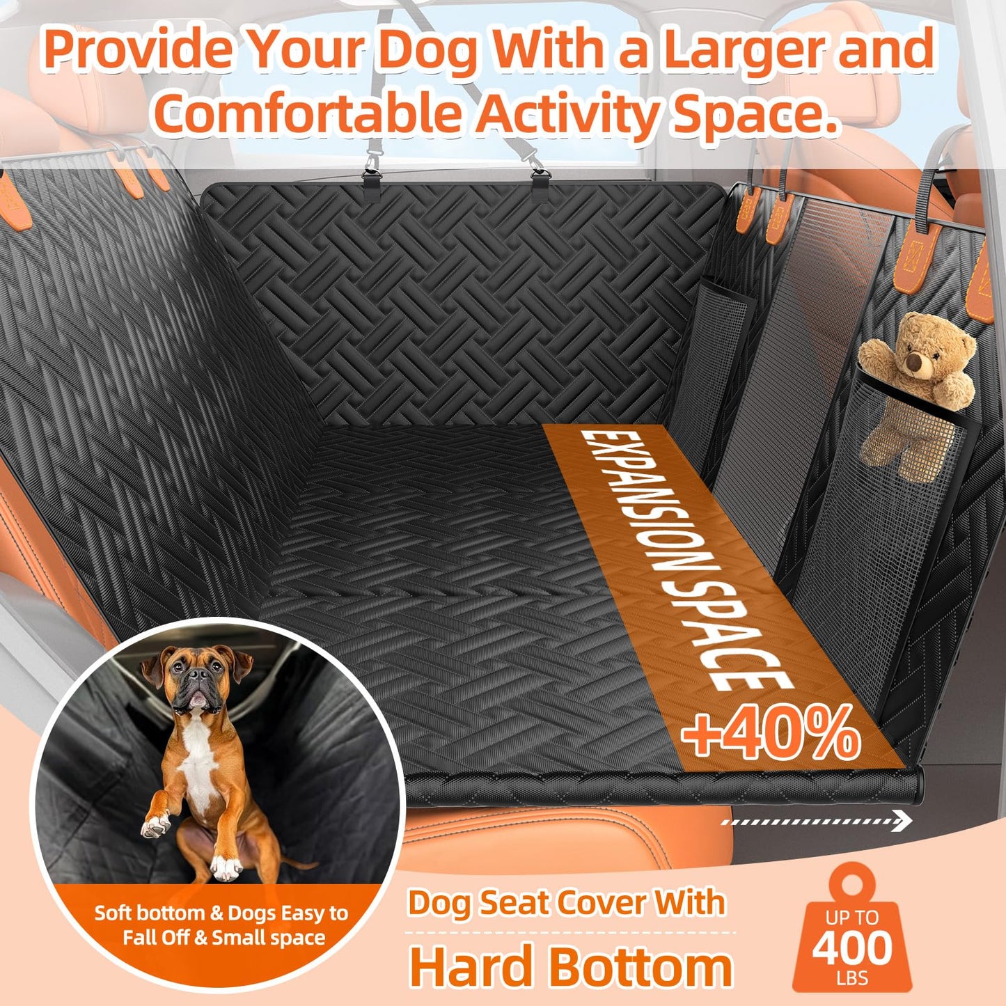 Back Seat Extender for Trucks,Hard Bottom Car Seat Cover