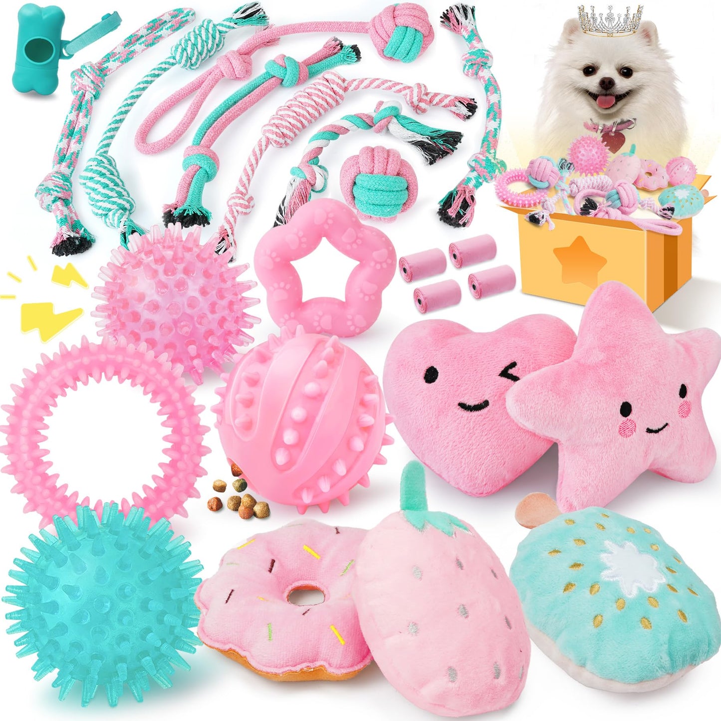 XIUGOAL Puppy Toys for Boredom 23 Pack Puppy Chew Toys for Chew
