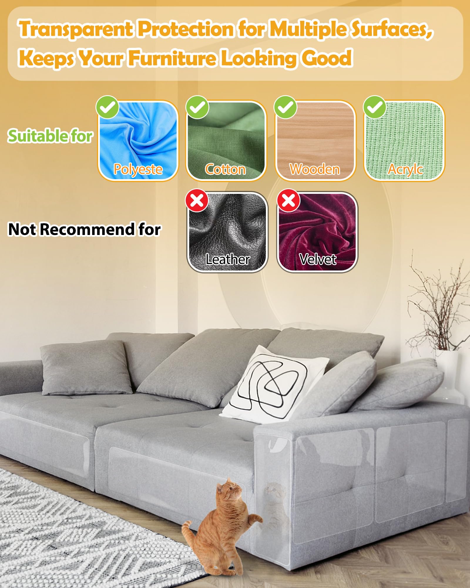 Cat Scratch Couch Furniture Protector: Thickened Protectors Sofa Cover