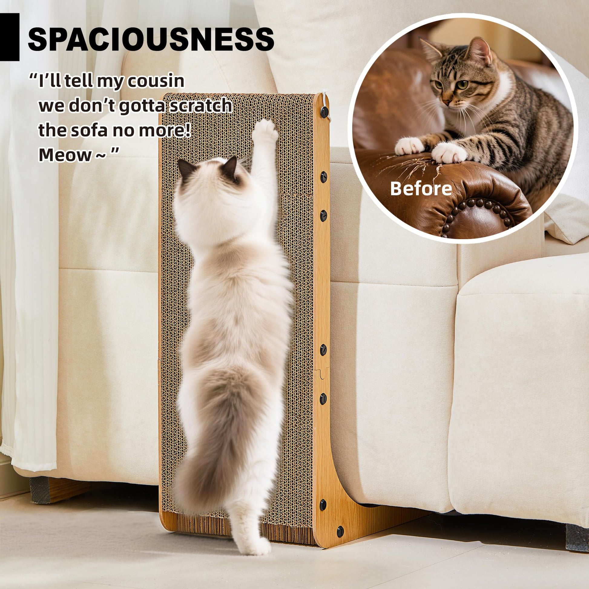Markarbarka Value 2-Pack L-Shaped Cardboard Cat Scratcher, Scratchers