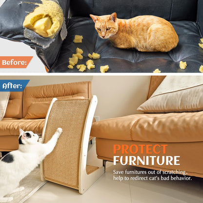 PETKARAY Cat Scratcher, Sisal Cat Scratch Pad, Curved Scratching Board