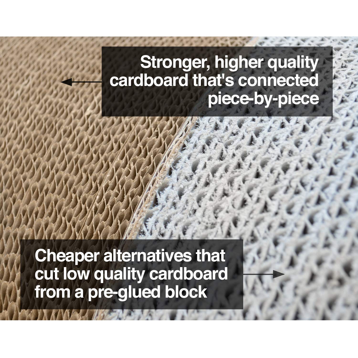 PetFusion Jumbo Cat Scratcher Lounge, 4 Cardboard Scratching Scratcher