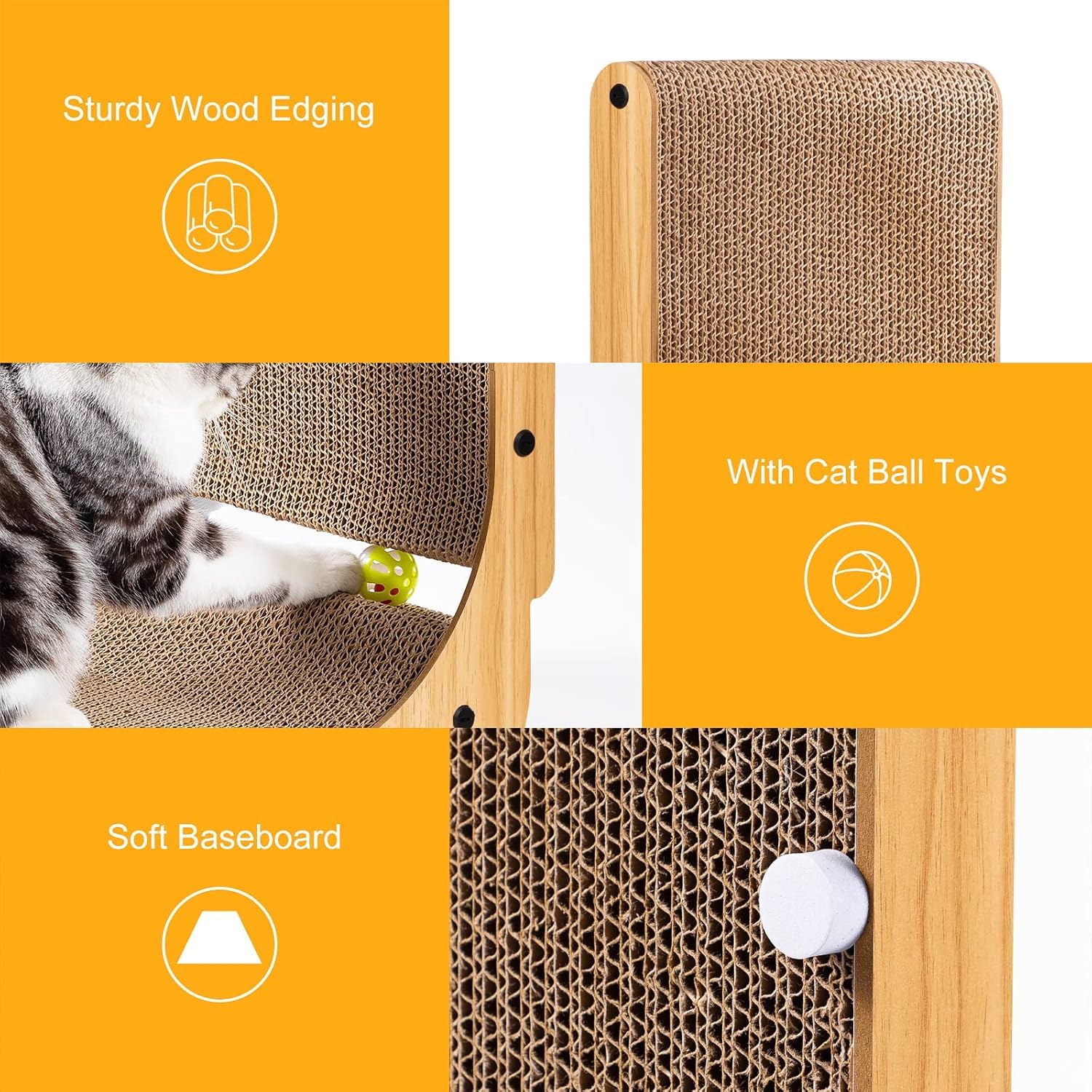 Poils bebe L Shape Cat Scratcher, Cat Scratchers for Indoor Scratchers