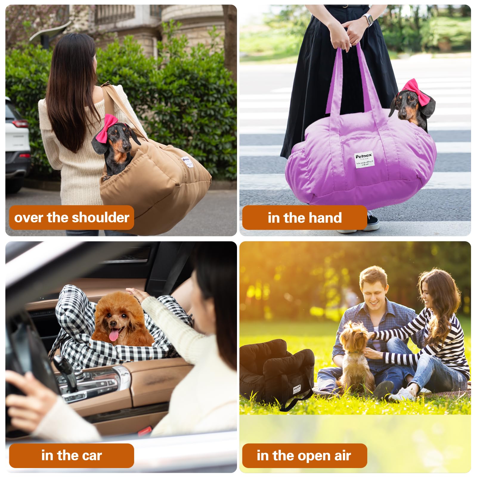 PETNEX Dog Car Seat for Small Dogs, Portable Puppy Car Seat of Bag