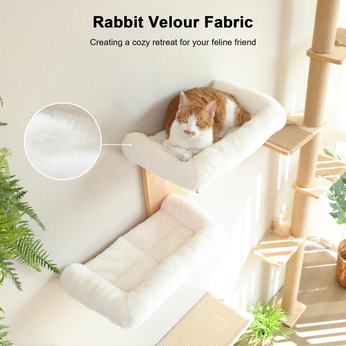 FUKUMARU Cat Wall Shelves, 2 Platform Cats Walls Furniture, Cushion