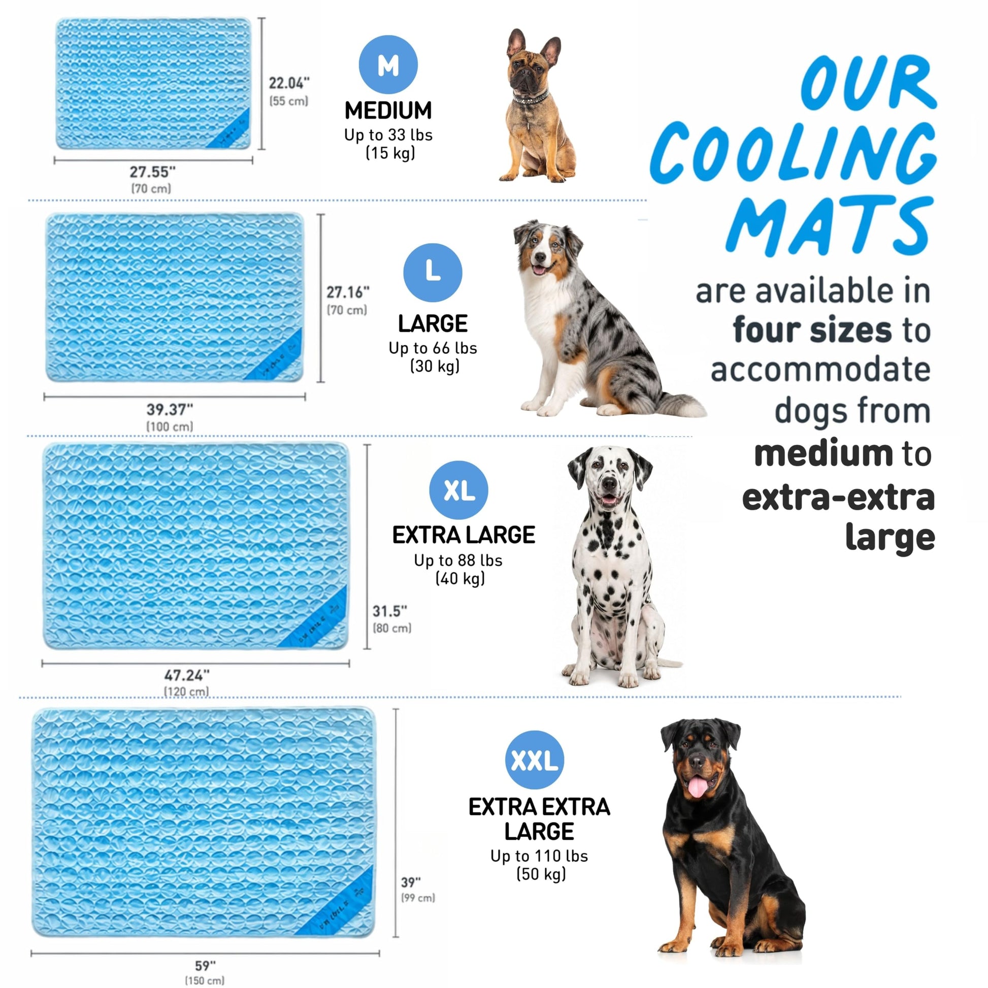 INSPECTOR TAIL Dog Cooling Mat No Freeze Needed, Self-Cooling Pad Bed