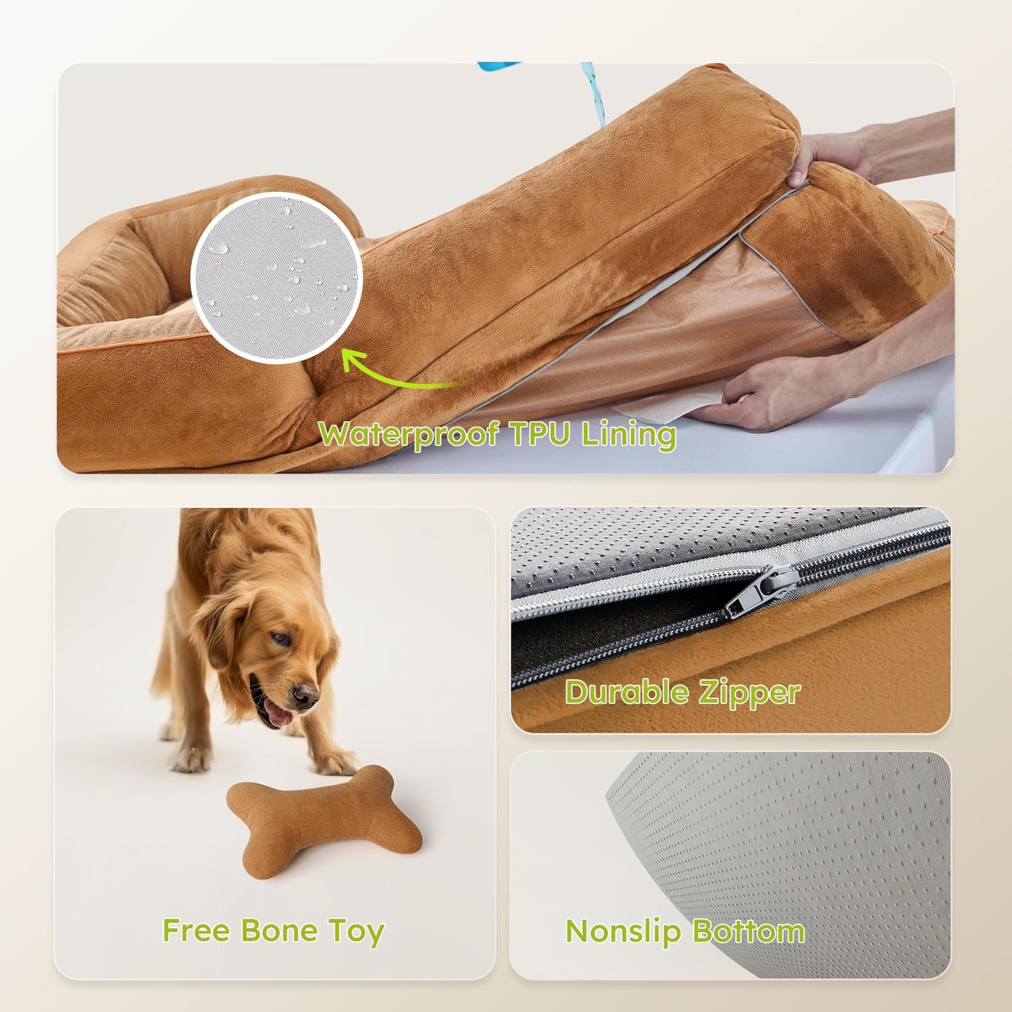 CWAWZ Extra Large Dog Bed, Orthopedic Dog Beds with Cooling Gel Bed
