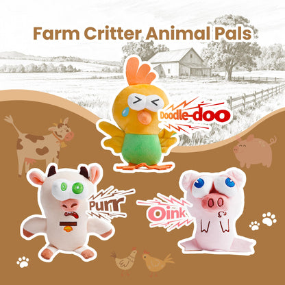 Nocciola Squeaky Dog Toys, Durable Farm Critter Plush Stuffed Dog Toys