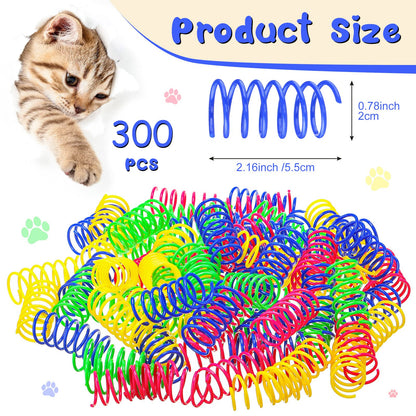 Yunsailing 300 Pcs Cat Spring Toy Cat Spiral Toys Interactive Toys