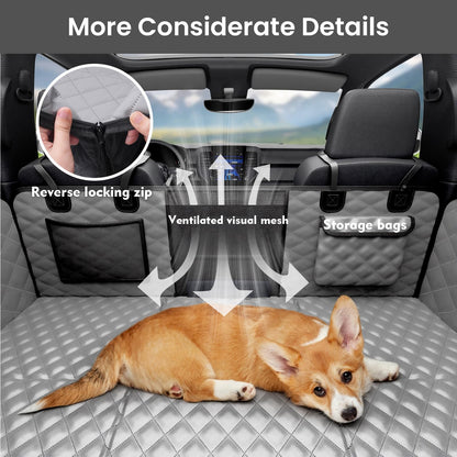 Back Seat Extender for Dogs 57 * Upgraded Sofa Leather Dog Car Seat