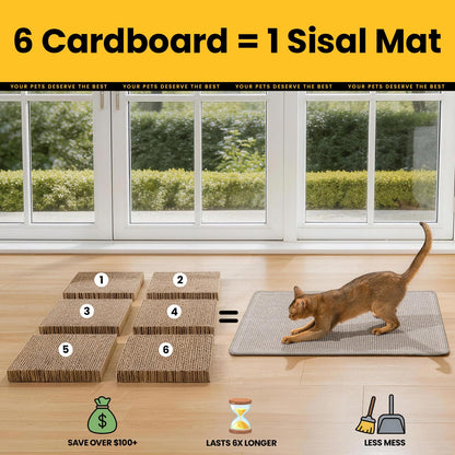 Conlun Extra Large Cat Scratcher Mat (27.5" x 35.4"), Natural Pad