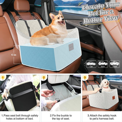 INDYBUD Dog Car Seat for Dogs up to Small Medium Dog Booster Seat