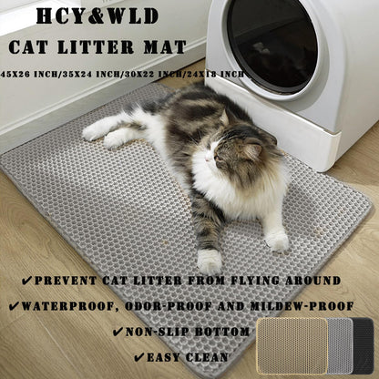 HCY&WLD Cat Litter Mat, 45x26/35x24/30x22/ Double Layer Cat Litter Box