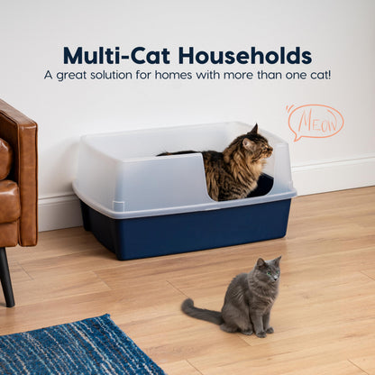 IRIS USA XX-Large Side Entry Cat Litter Box, Open Top Extra Box