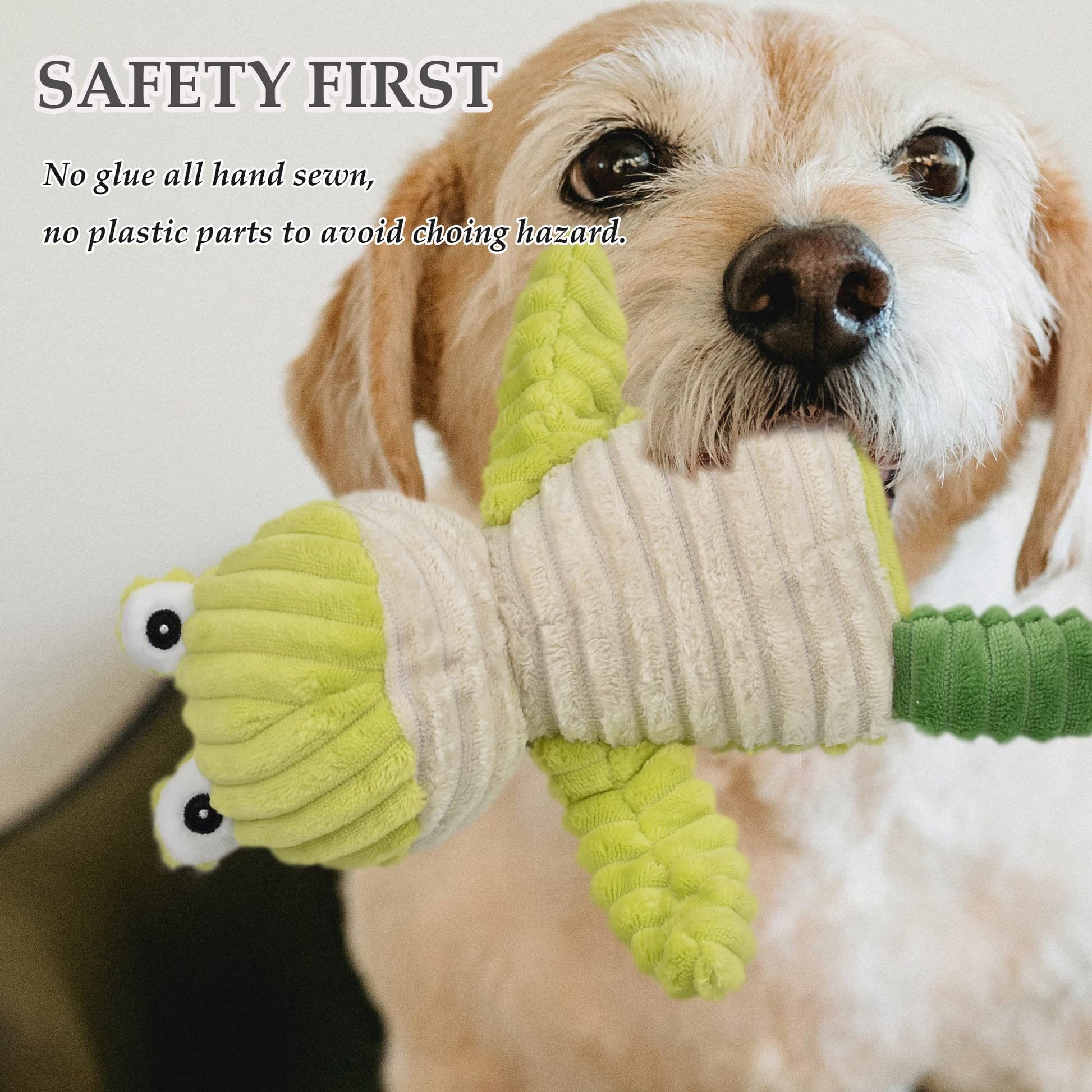 LECHONG 5 Pack Tough Dog Toys Stuffed Squeaky Dog Toys Plush