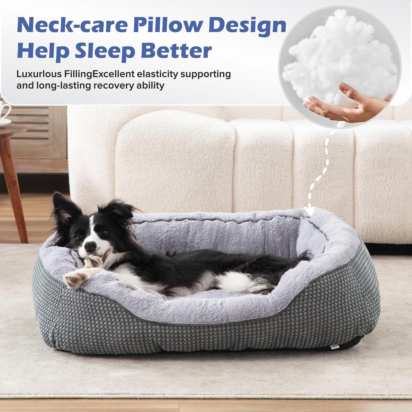 INVENHO Medium Dog Beds for Medium Dogs Washable, Rectangle Dog Bed