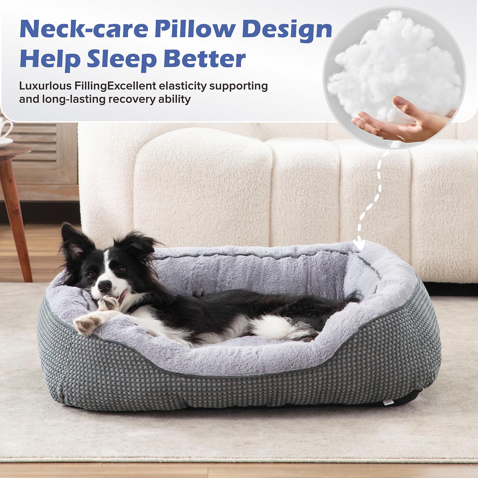 INVENHO Medium Dog Beds for Medium Dogs Washable, Rectangle Dog Bed