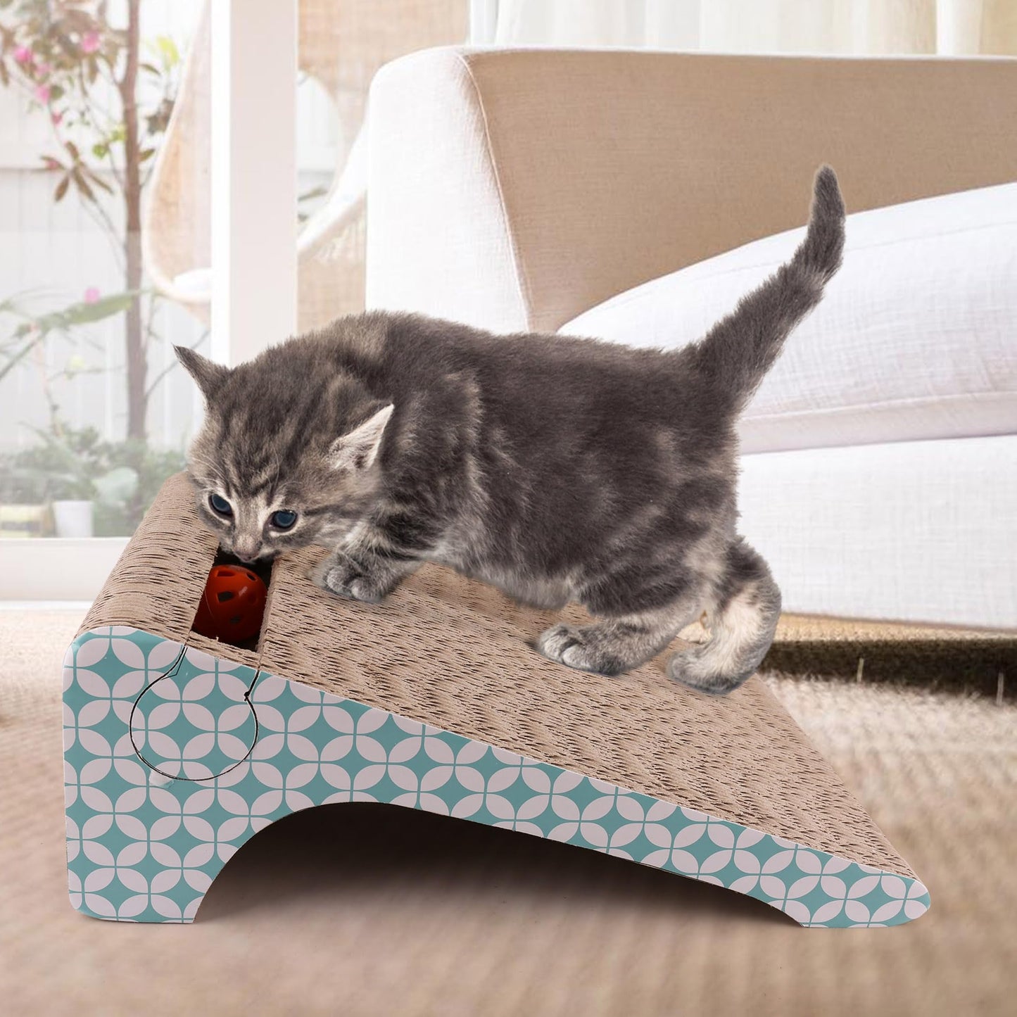 PrimePets Cat Scratcher Cardboard with Catnip, Removable Sofa