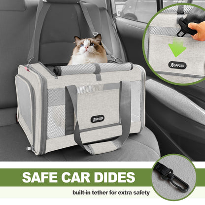 GAPZER Cat Carrier American Airline Approved 18x11x11, Top Opening Bag