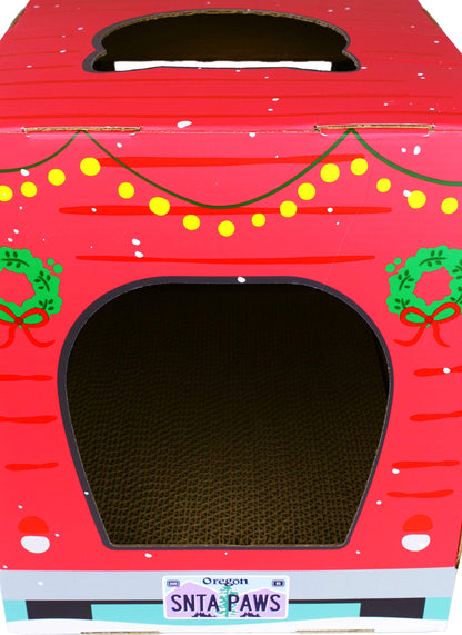 American Cat Club Christmas Cat House Cat Scratcher w/Bonus House
