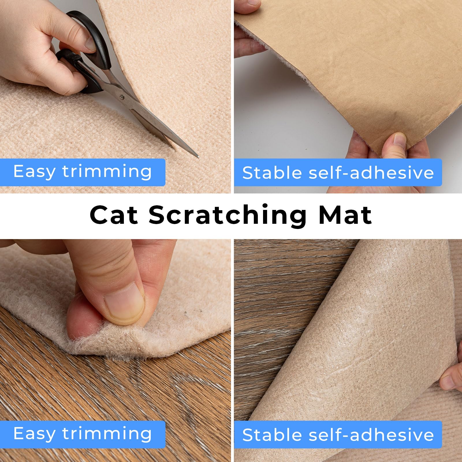 Cat Carpet remnants Cat Scratching Mat Trimmable Self-Adhesive Posts