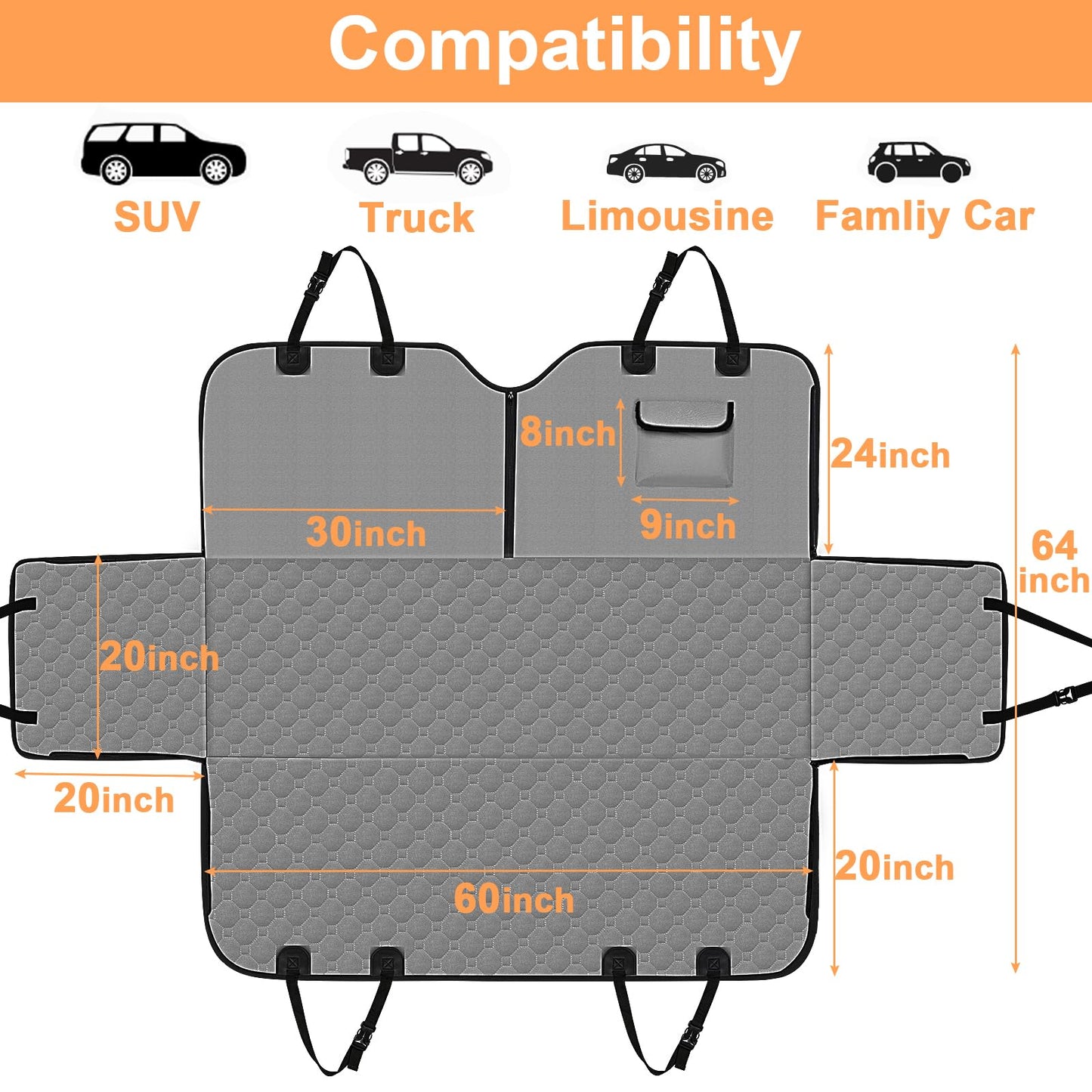 Mancro Dog Car Seat Cover, 2026 Upgraded 600D Heavy Duty Seat