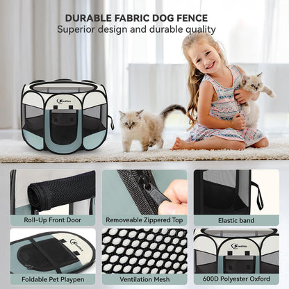 Siedihit Dog Cat Playpen, Puppy Pet Playpen Indoor for Small Dog Crate