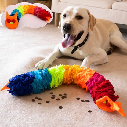 Ablechien Snuffle Ball Rainbow Snuffle Snake Puzzle Toy for Dogs Ball