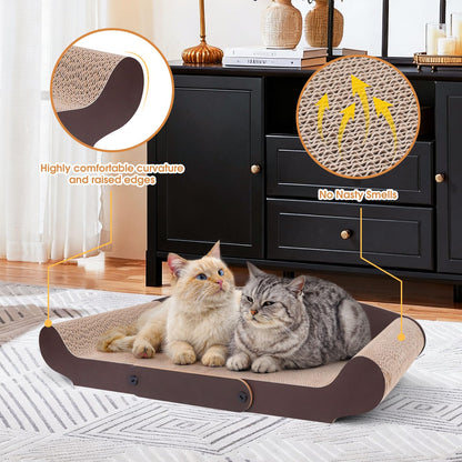 27.6'' Cardboard Cat Scratcher Bed Extra Large Scratching Couch Wand
