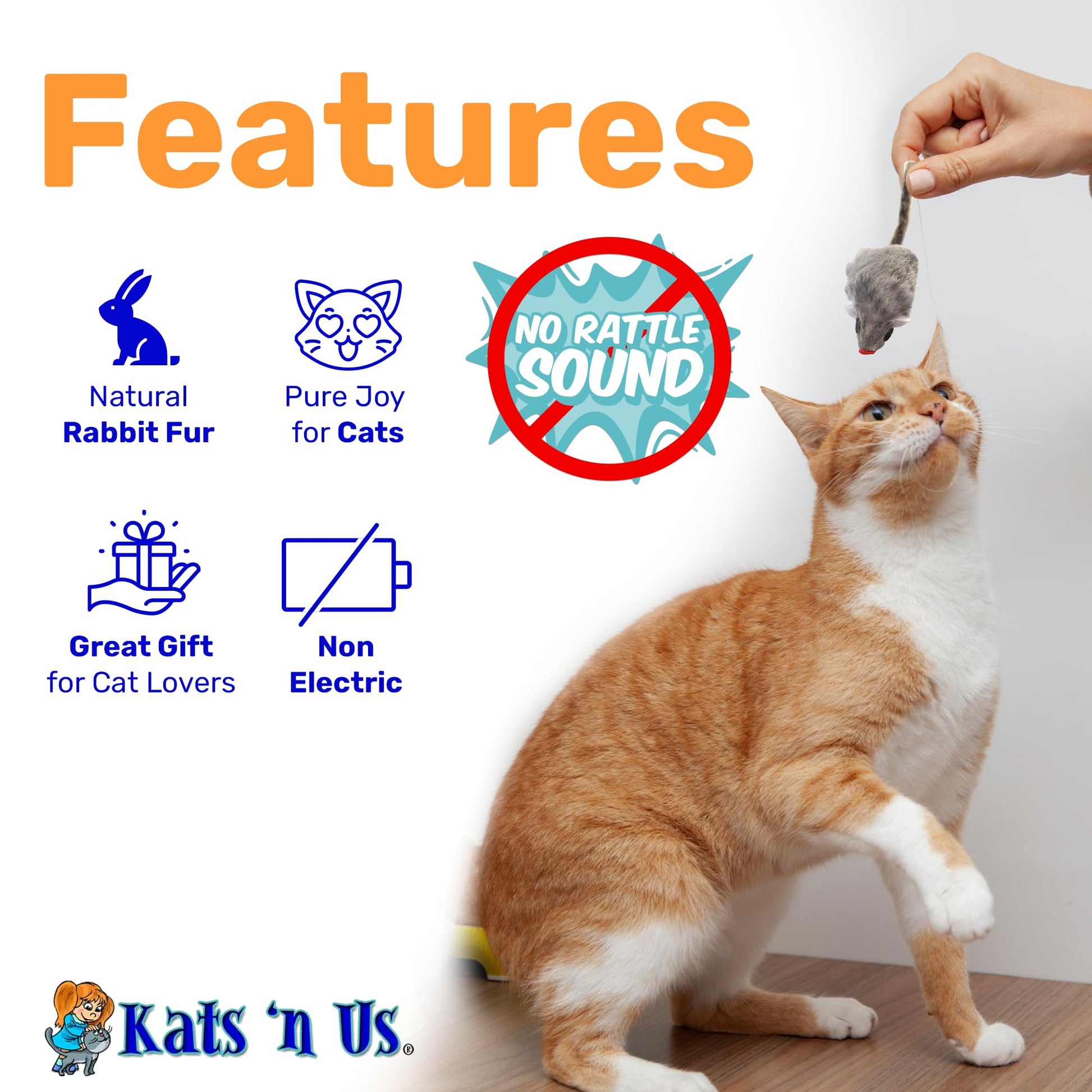 Kats'N Us Fur Mouse Cat Toy 10 Pak Mouse